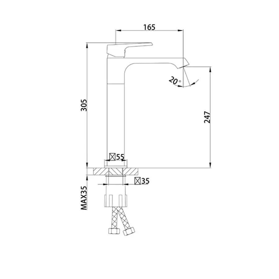 Змішувач для умивальника Frap F1071-2 високий одноважільний Хром (173482) - фото 2 Змішувач для умивальника Frap F1071-2 високий одноважільний Хром (173482) - фото 2