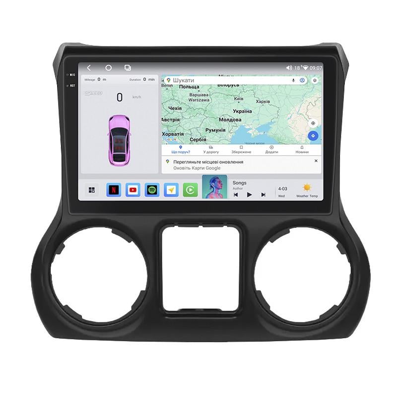 Автомагнітола штатна Lesko для Jeep Wrangler III JK 2007-2018 4/64 QLED CarPlay 4G Wi-Fi GPS Prime 10" (22391929)
