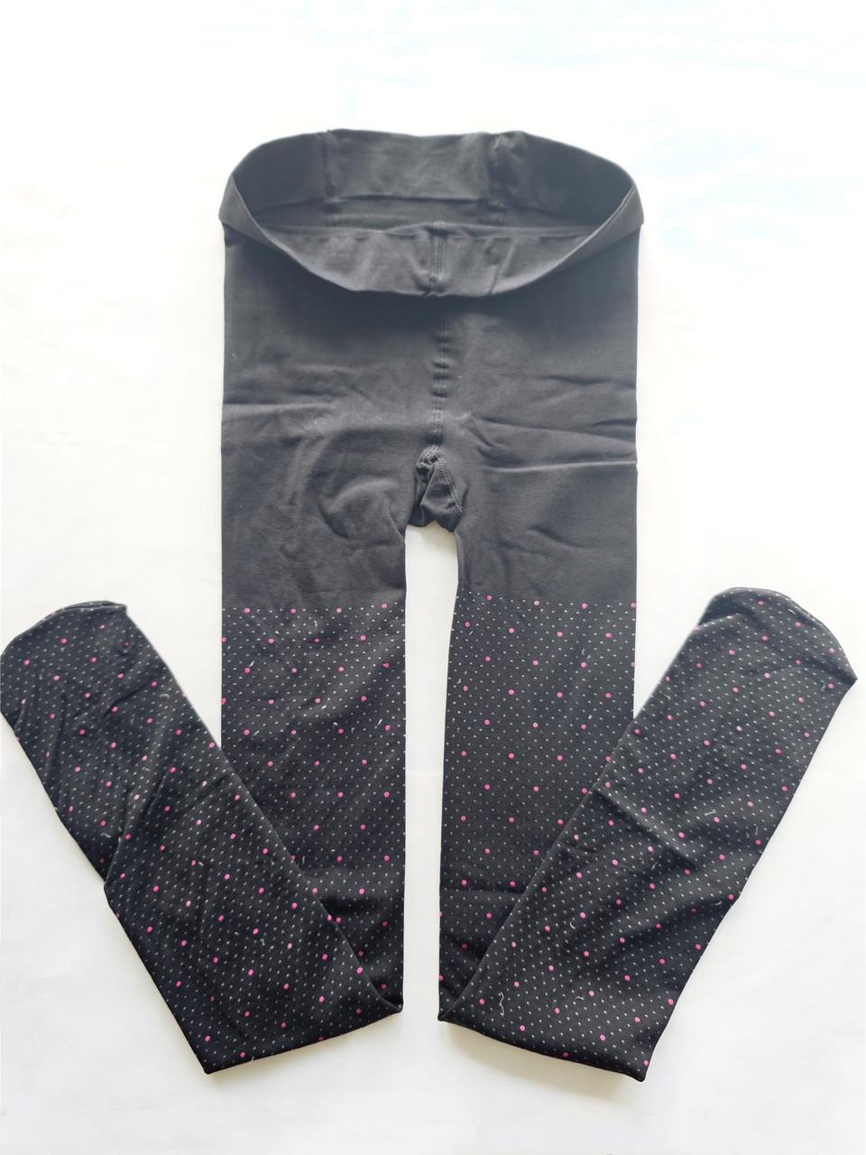 Колготки в ретро-стилі 100 den в крапочку one size Чорний (42-0-1664)