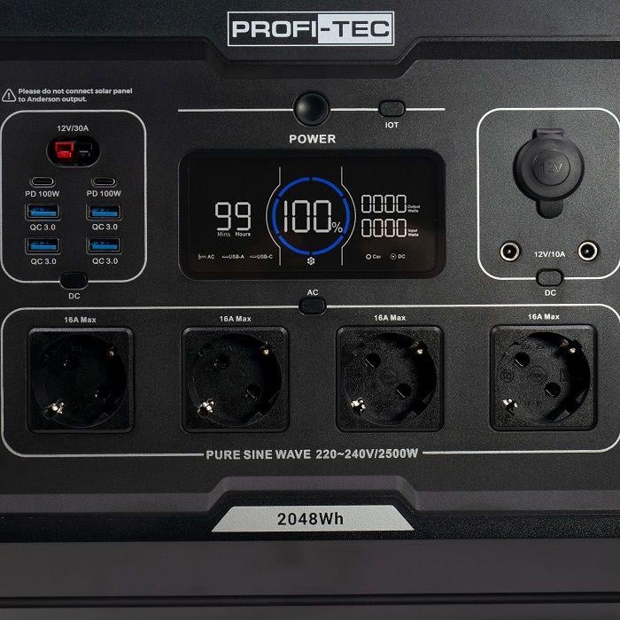 Зарядная станция PROFI-TEC PPS2500 LiFePO 2500 Вт 51,2 В/2048 Вт/ч (006855) - фото 5 Зарядная станция PROFI-TEC PPS2500 LiFePO 2500 Вт 51,2 В/2048 Вт/ч (006855) - фото 5