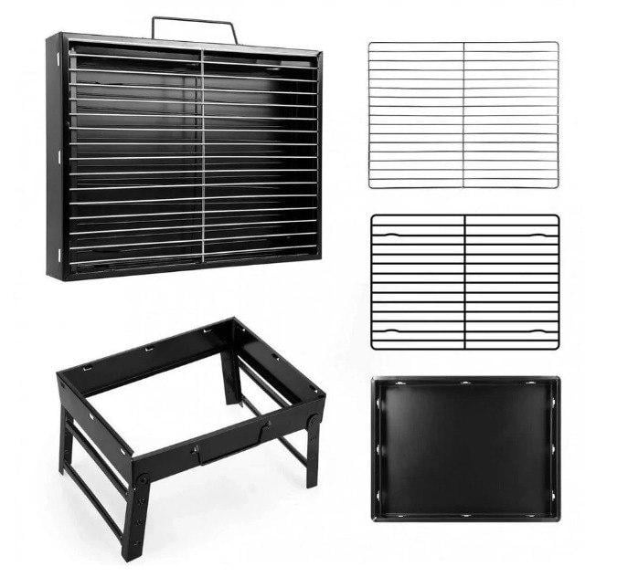 Мангал-чемодан гриль BBQ 44х31х7 см Чорний