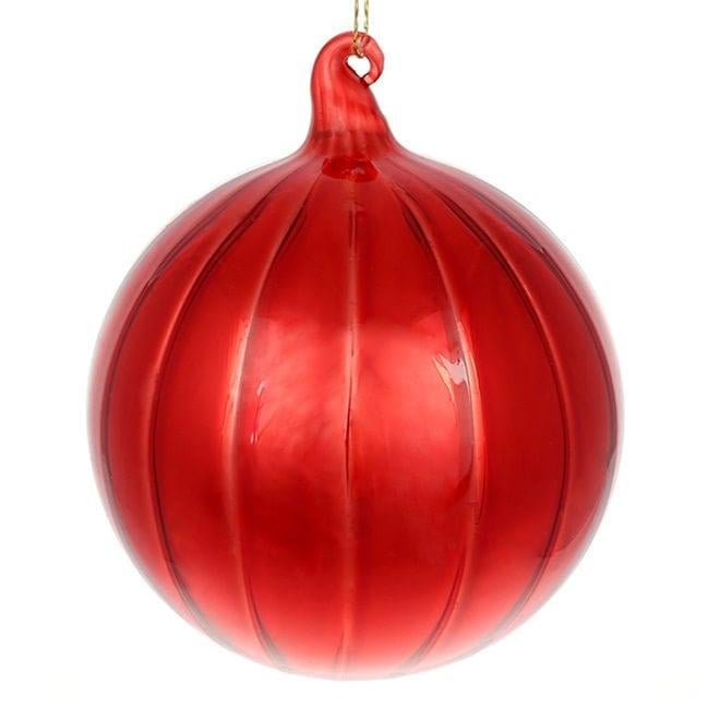 Набор елочных шаров стеклянных 10 см 4 шт. Красный (12632)