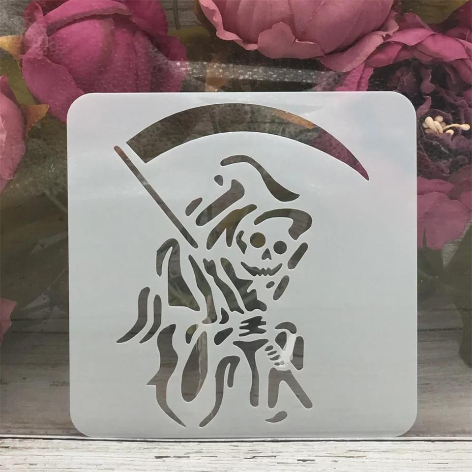 Трафарет для Хэллоуина Смерть 13х13 см Серый (7615/3)