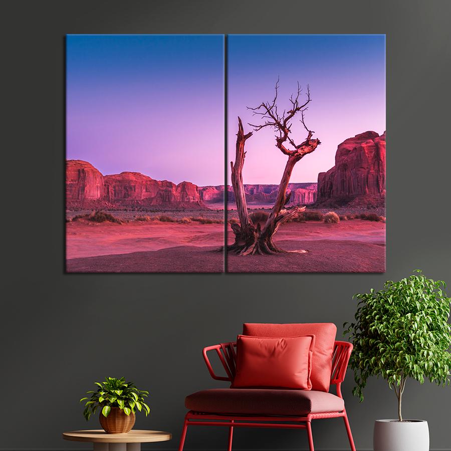 Картина природа Розовый закат в Долине монументов 165x122 см (A1096-2)