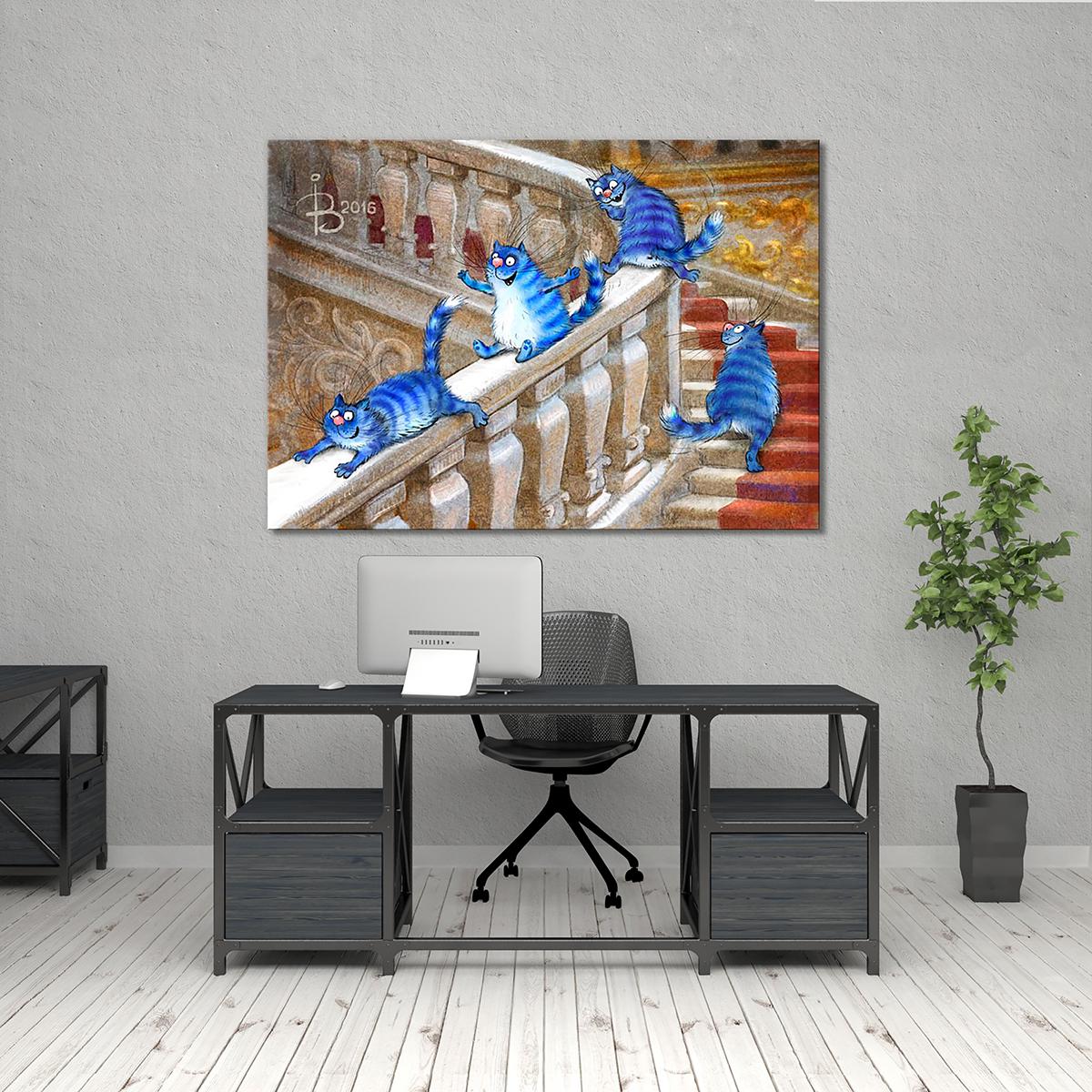 Модульна картина Ермітажні коти в театрі 1 модуль 30х45 см (_rinaz_20162225048)