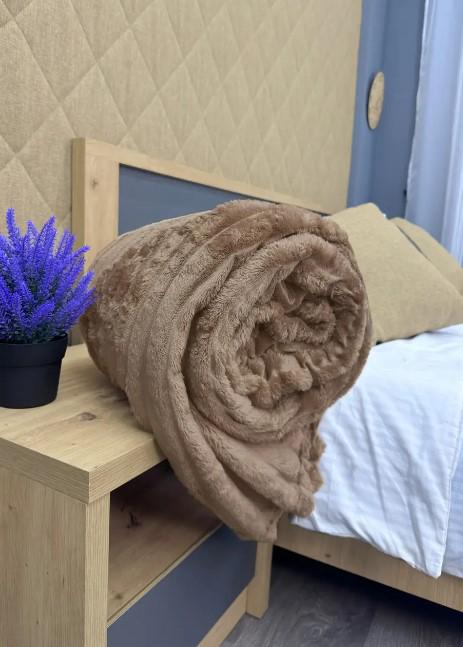 Покрывало из плюша VIP Шарпей в полоску 200х230 см Карамельный (87-146) - фото 2 Покрывало из плюша VIP Шарпей в полоску 200х230 см Карамельный (87-146) - фото 2