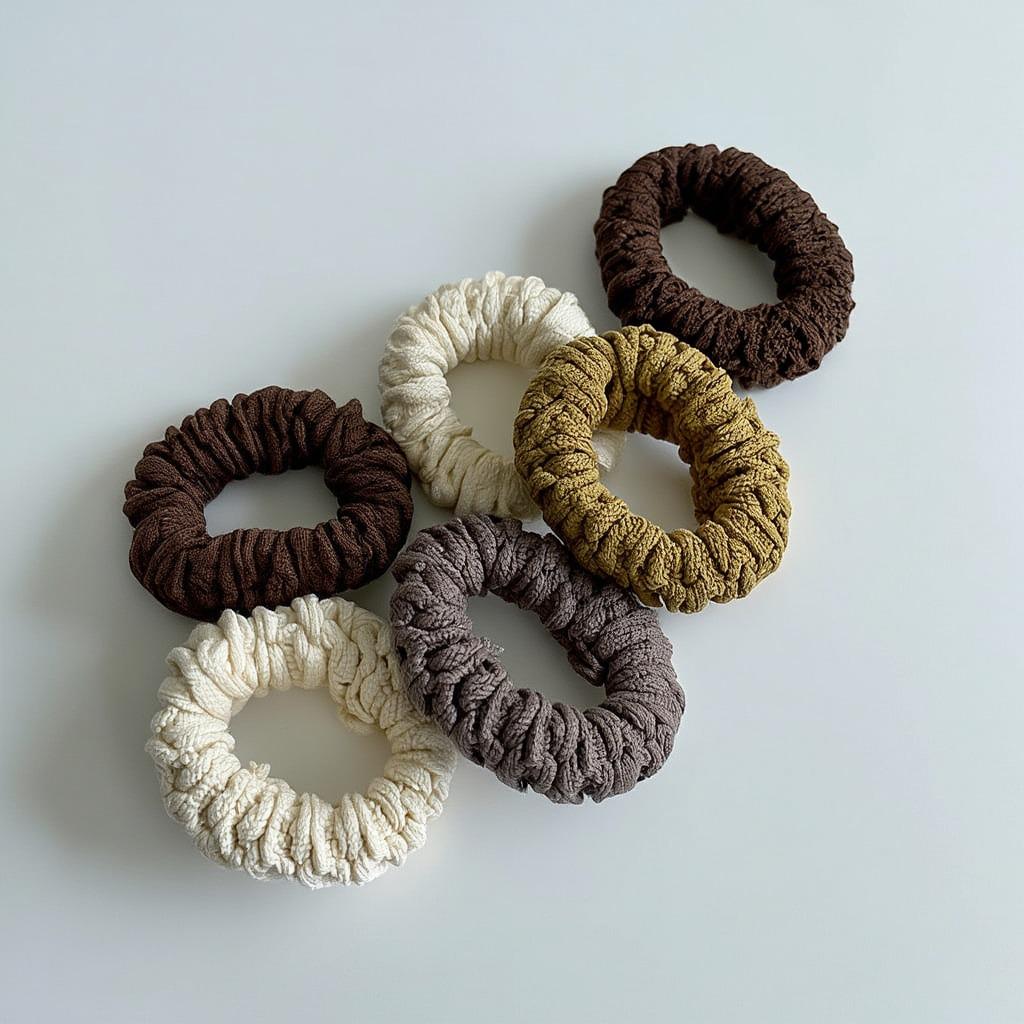 Набір жіночих гумок для волосся хвостів пучків м'які еластичні спандекс товсті однотонні 6 шт. Різнокольоровий