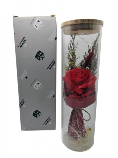 Роза в колбе с LED подсветкой Большая №A52 Красный