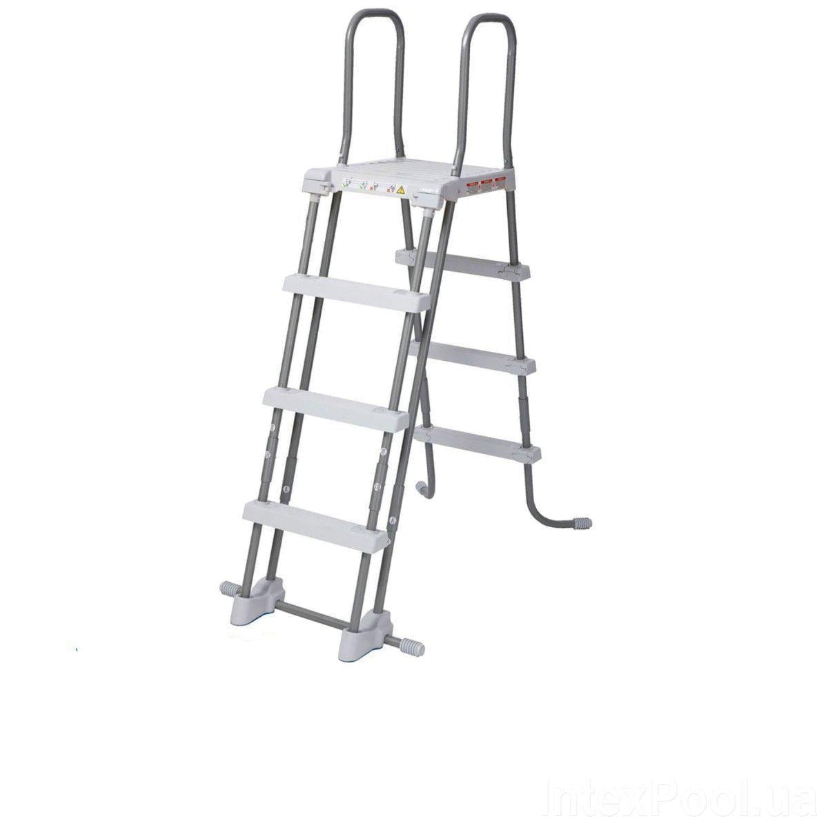 Драбина для басейну Intex 28076 зі знімними сходами та майданчиком 122 см