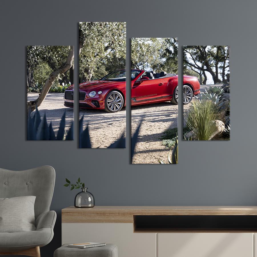 Картина на холсте Люксовый красный Bentley Continental GT 149x106 см (1283-42)