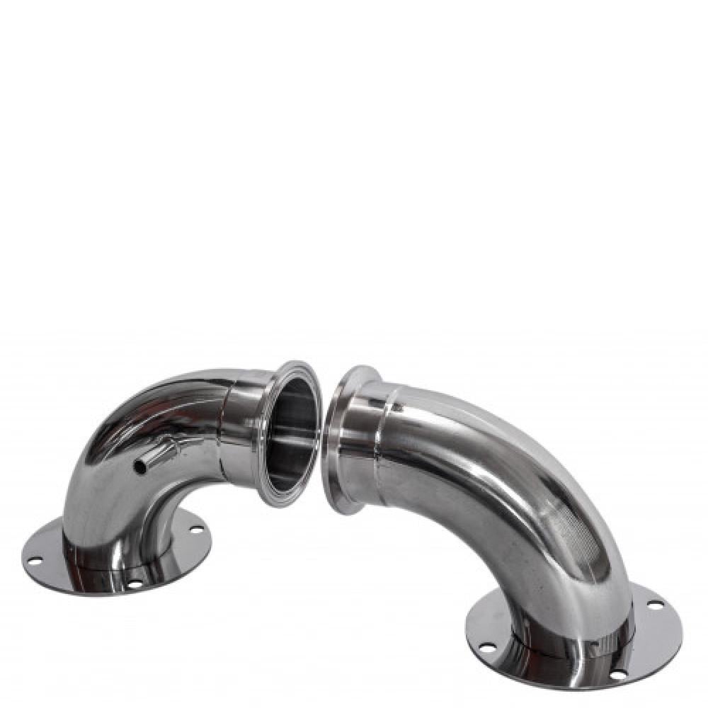 Отвод Вкусный фланец/кламп/фланец разборный 180°с 2"