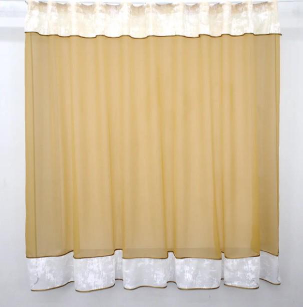 Гардина на кухню/балкон однотонная 270х170 см Золотистый/Белый (00к 59-720)