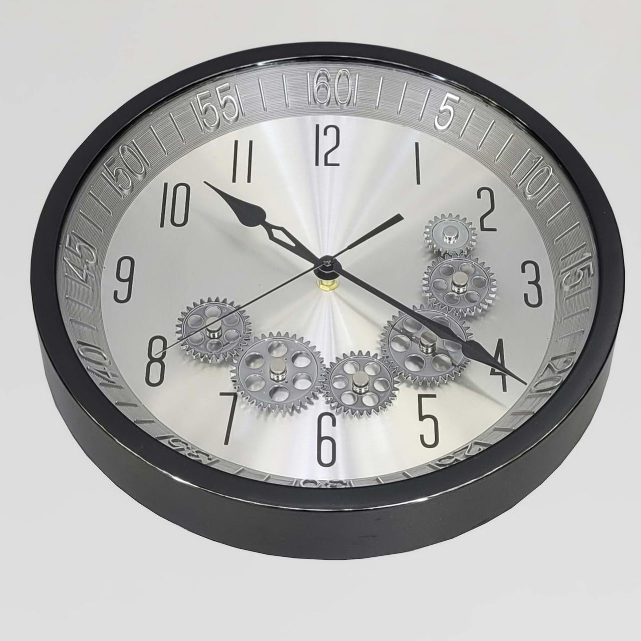 Часы настенные бесшумные OV-0037 35,2 см с открытым механизмом шестернями колесиками под старину (2861666932)
