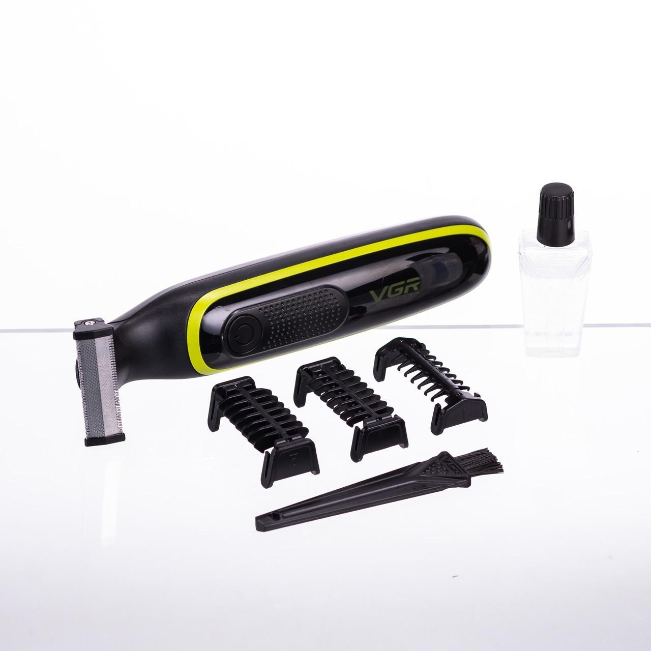 Триммер VGR V-017 для волос и бороды с 3 насадками Черный (7354) - фото 3 Триммер VGR V-017 для волос и бороды с 3 насадками Черный (7354) - фото 3