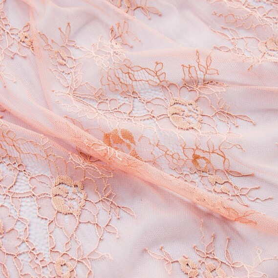 Ткань гипюр IDEIA Кружевной 1,35 м Персиковый (2200004045399)