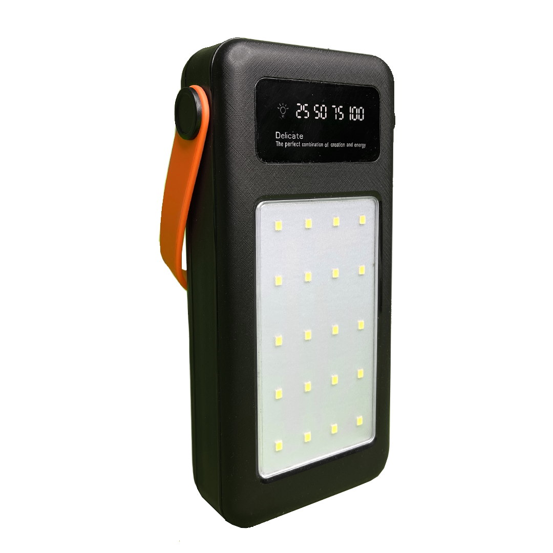 Павербанк кемпінговий Delicate 60000 mah Quick Charge 3.0 з LED ліхтарем Чорний (1d0d7710)