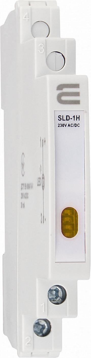 Индикатор сигнальный модульный АСКО-УКРЕМ 9 мм 230V AC/DC SLD-1H Желтый (00000055246)