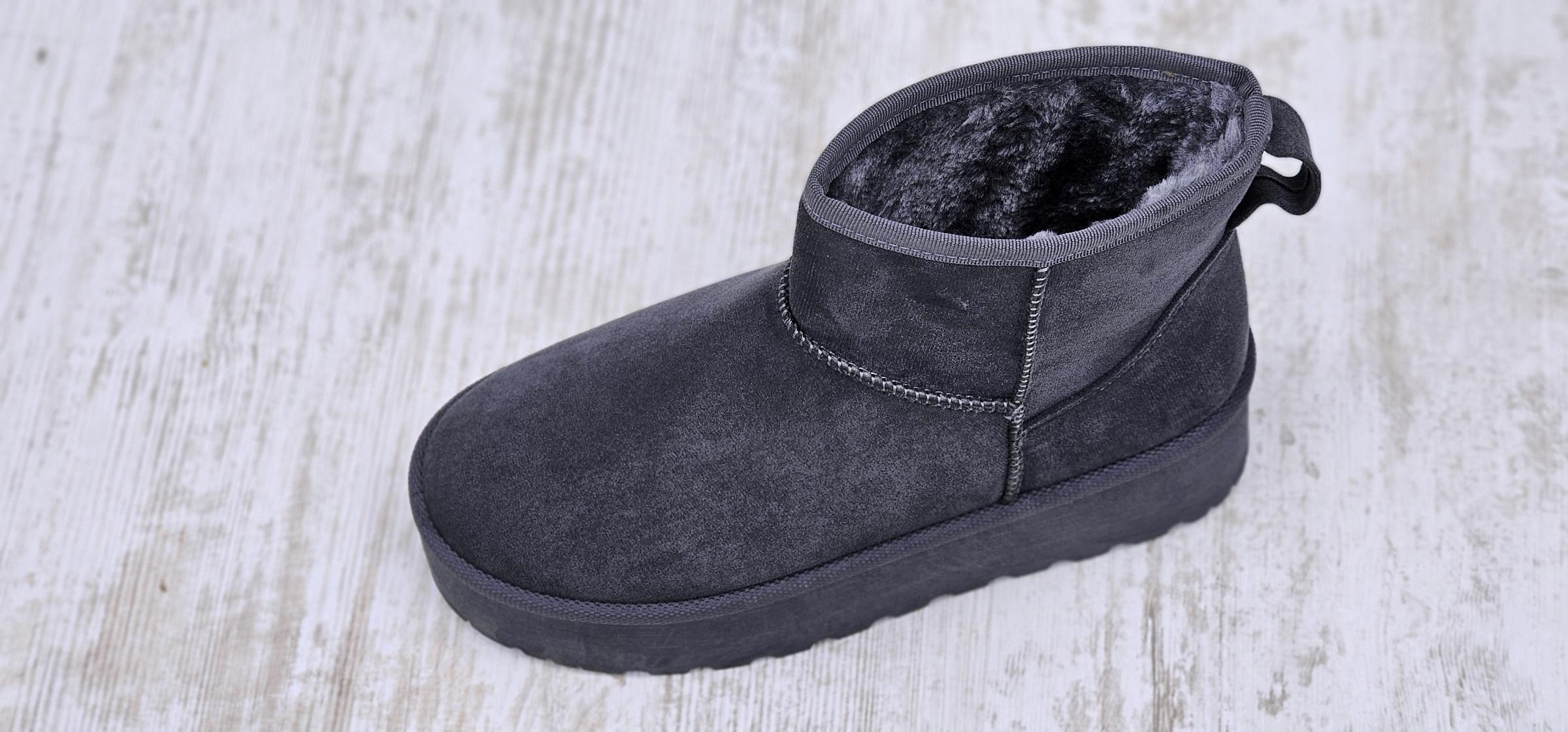 Уги зимові жіночі короткі на платформі р. 37 Темно-сірий (3329) - фото 4