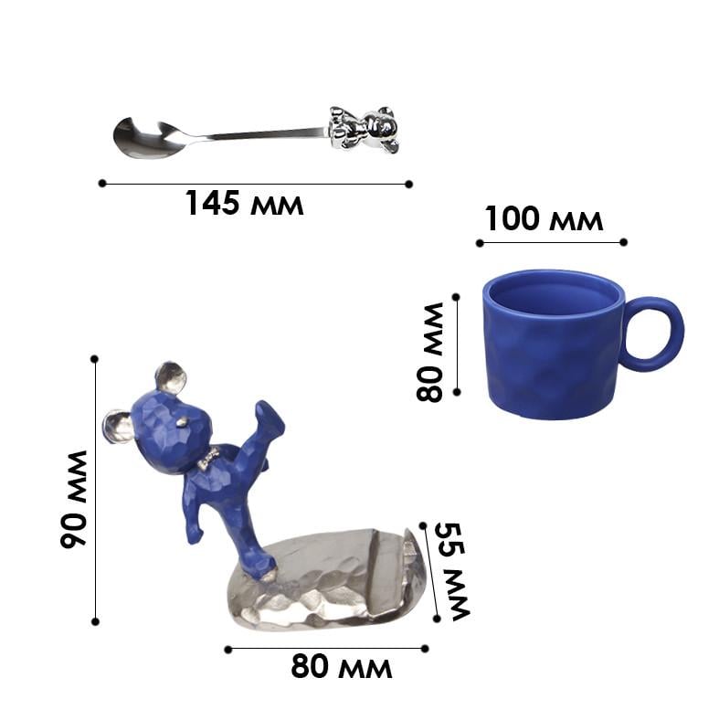 Сервиз для кофе подарочный Dedbbb чашка/ложка/подставка для телефона Dark blue (2499029026) - фото 4 Сервиз для кофе подарочный Dedbbb чашка/ложка/подставка для телефона Dark blue (2499029026) - фото 4