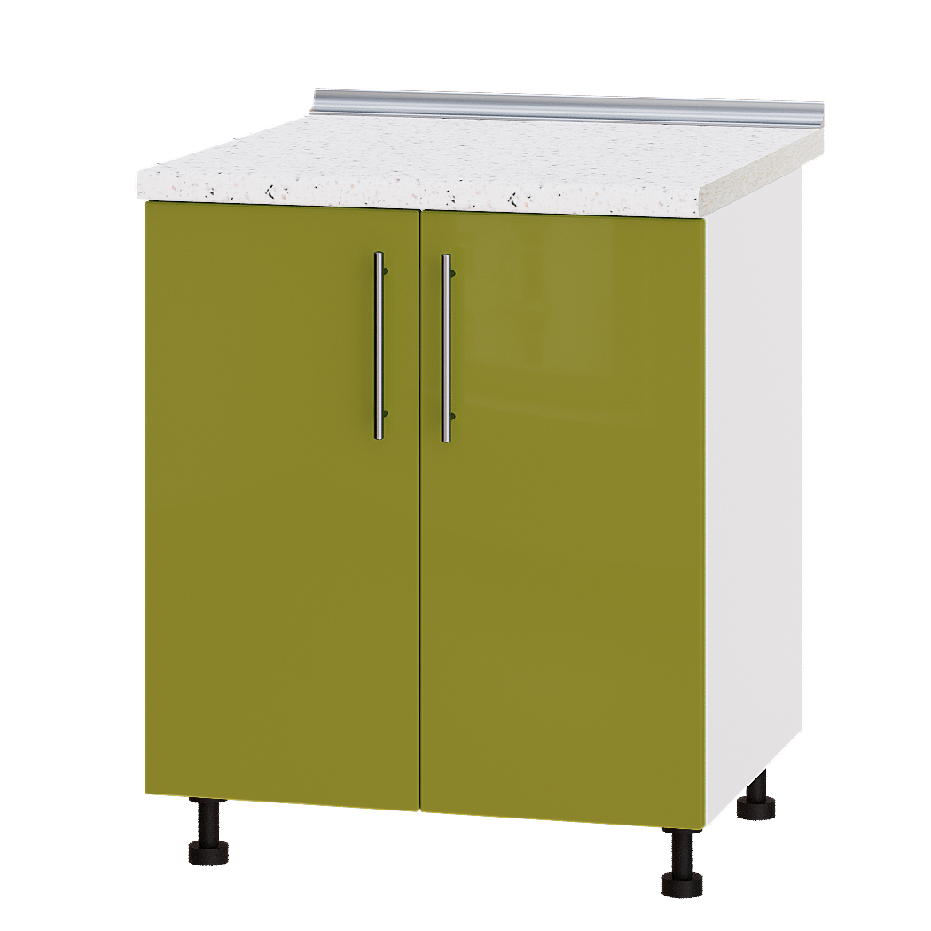 Шкаф нижний Эверест Модерн модуль под мойку Н84-700 70х47х85 см Олива глянец/Белый (03228)