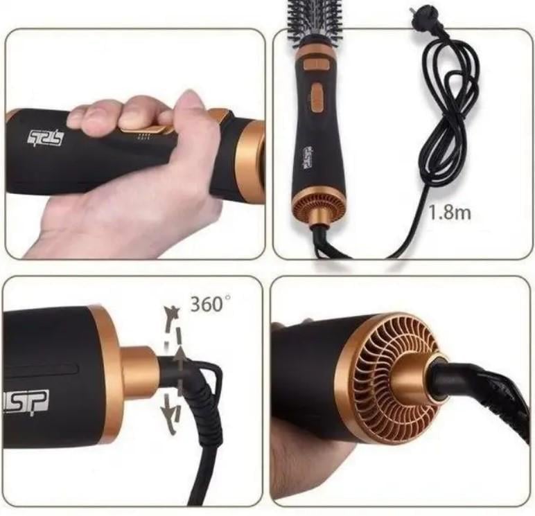 Стайлер універсальний DSP D-50046 з феном та щіткою 1000 Вт Чорний (2104618630) - фото 3 Стайлер універсальний DSP D-50046 з феном та щіткою 1000 Вт Чорний (2104618630) - фото 3