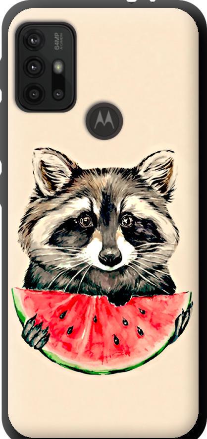 Чехол на Motorola Moto G20 Енотик с арбузом (4605b-2461-42517)