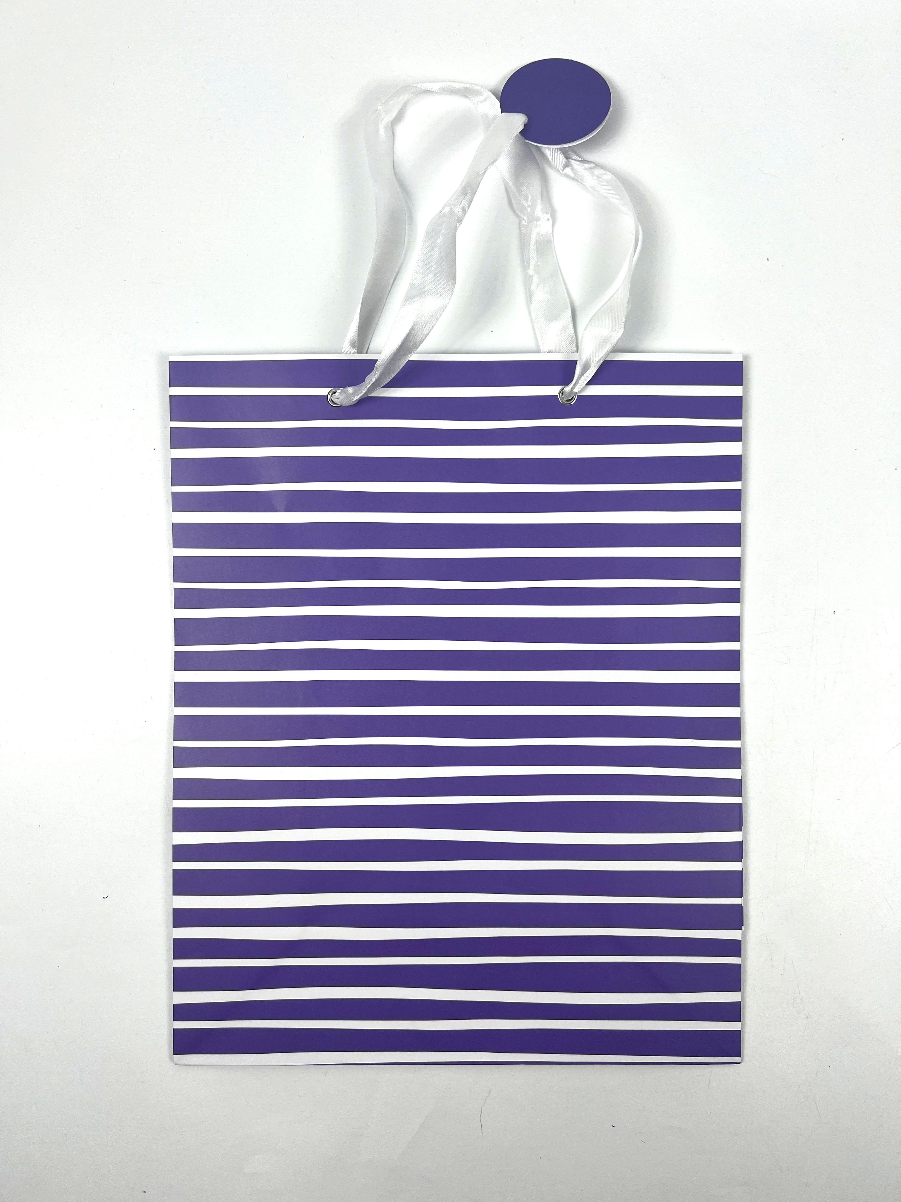 Пакет подарунковий Lidl 417785-1 Смужки 33х26 см Бузковий