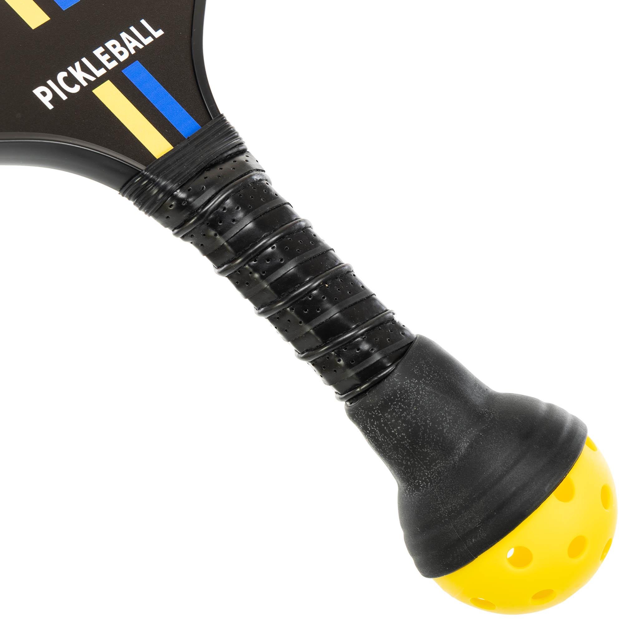 Набор для пикболла SP-Sport PICKLEBALL MT-8730 2 ракетки 4 мяча полотенце с чехлом (MT-8730_Черный-желтый-голубой) - фото 6