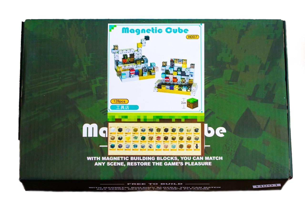 Конструктор магнітний Minecraft 128 блоків 5 фігурок №3