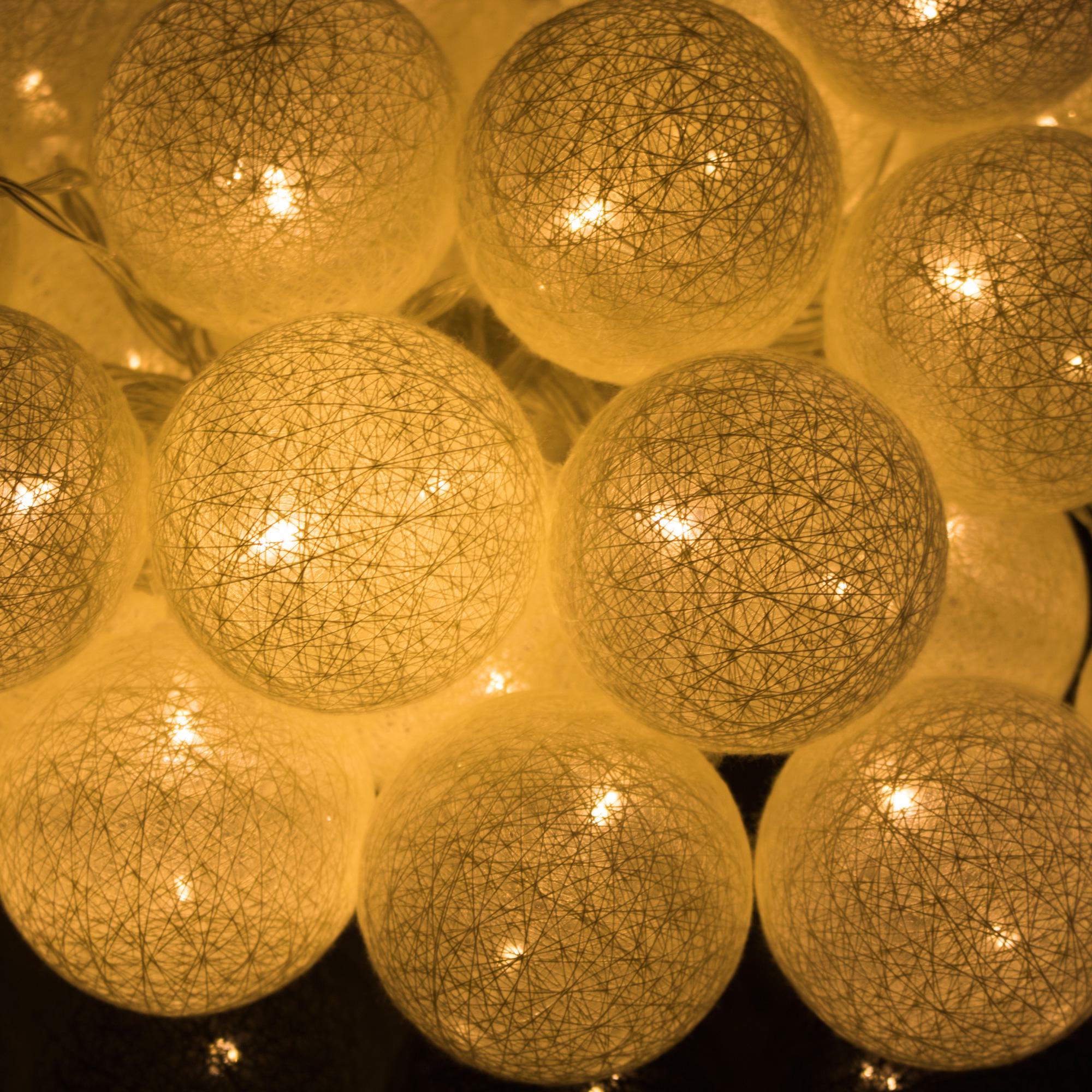 Гірлянда на батарейках Springos Cotton Balls 20 LED 4 м Warm white (CL0042) - фото 2 Гірлянда на батарейках Springos Cotton Balls 20 LED 4 м Warm white (CL0042) - фото 2
