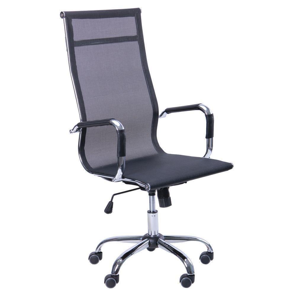 Офисное кресло AMF Slim Net HB (XH-633) для кабинета/офиса металл/сетка 1140+80х580х640 мм Хром/Черный