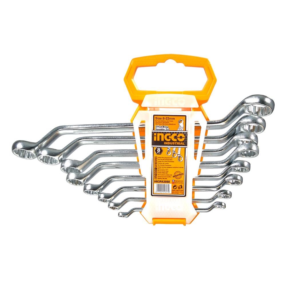 Комплект накидних вигнутих гайкових ключів 6/22 мм INGCO Industrial