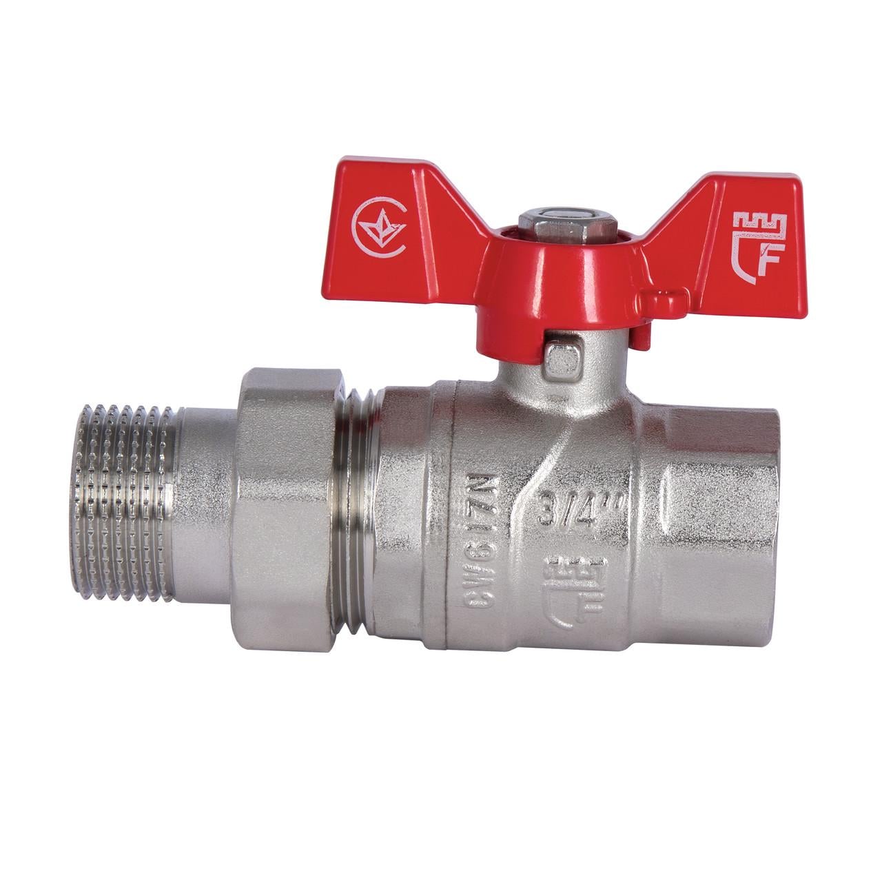 Кран шаровой американка SD Forte 3/4 прямой (SF220W20)