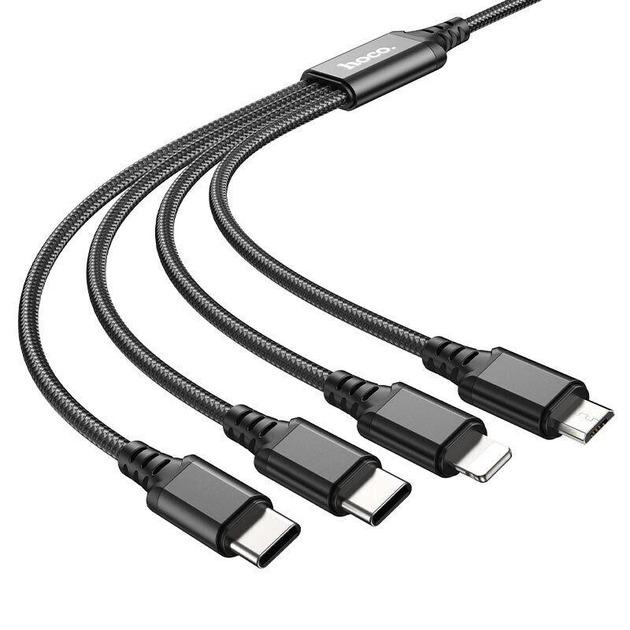 Кабель USB Hoco X76 4в1 Type-Cх2/iP/Micro 1 м (20770700) - фото 4