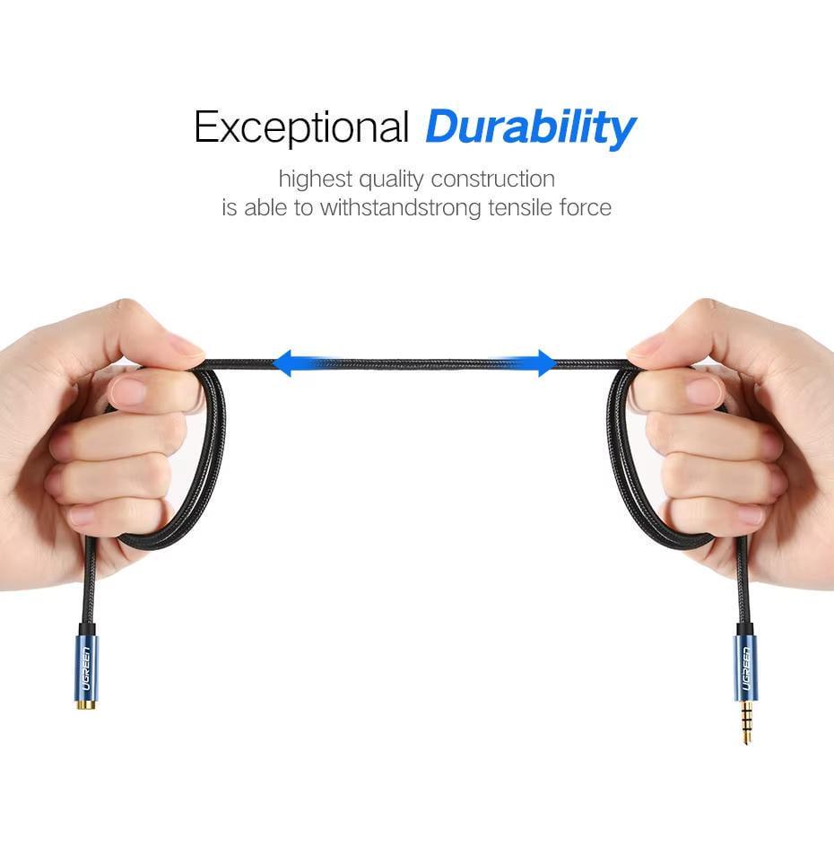 Аудиокабель UGREEN 3.5 мм папа-мама Hi-Fi minijack 0,5 м Синий (40672) - фото 2 Аудиокабель UGREEN 3.5 мм папа-мама Hi-Fi minijack 0,5 м Синий (40672) - фото 2