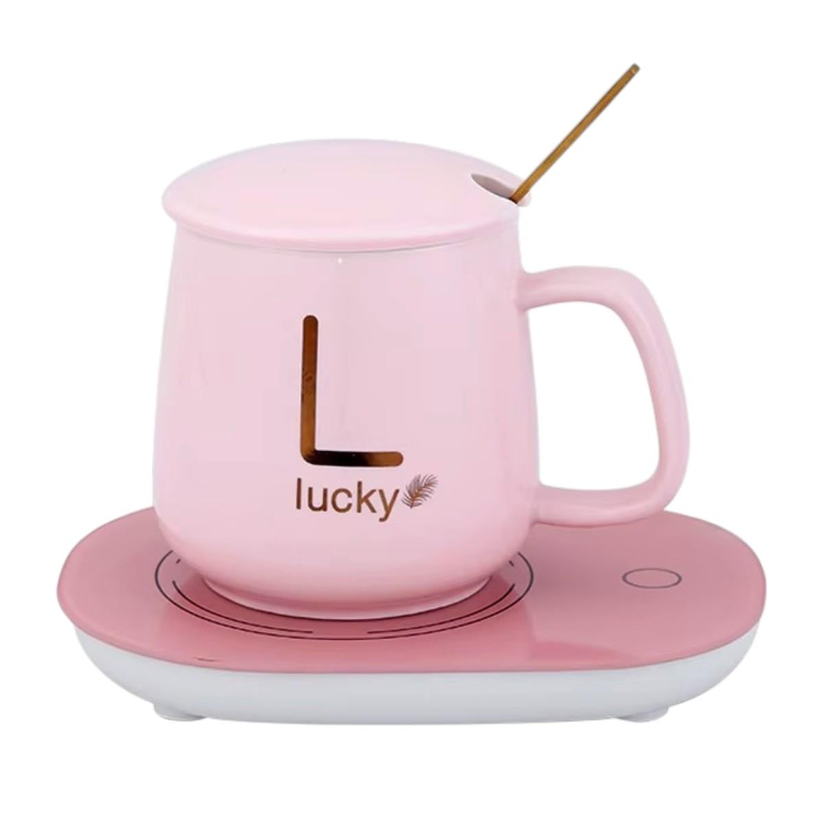 Чашка с подогревом на подставке Lucky керамическая с крышкой 400 мл Чашка с подогревом на подставке Lucky керамическая с крышкой 400 мл