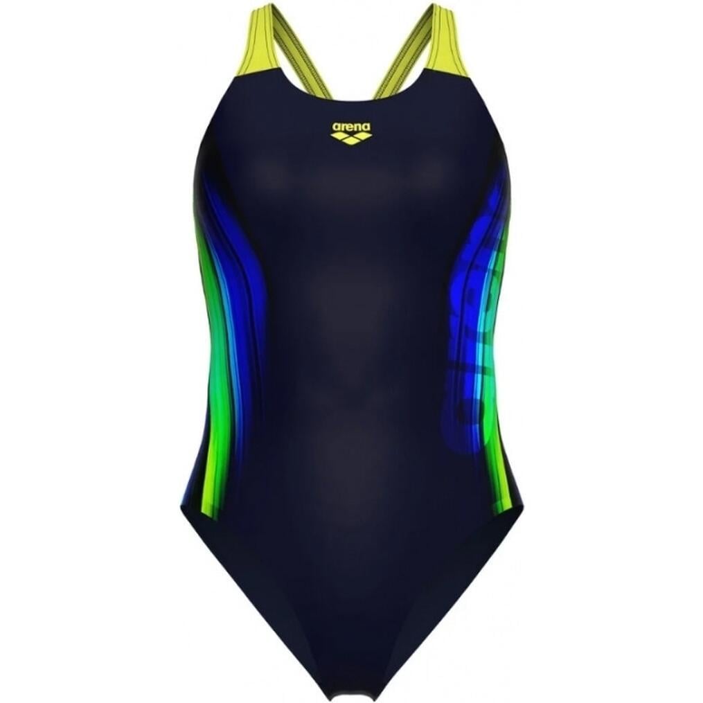 Купальник слитный женский Arena BREATH SWIMSUIT V BACK LB р. 36 Желто-зелено-синий (008330-760)