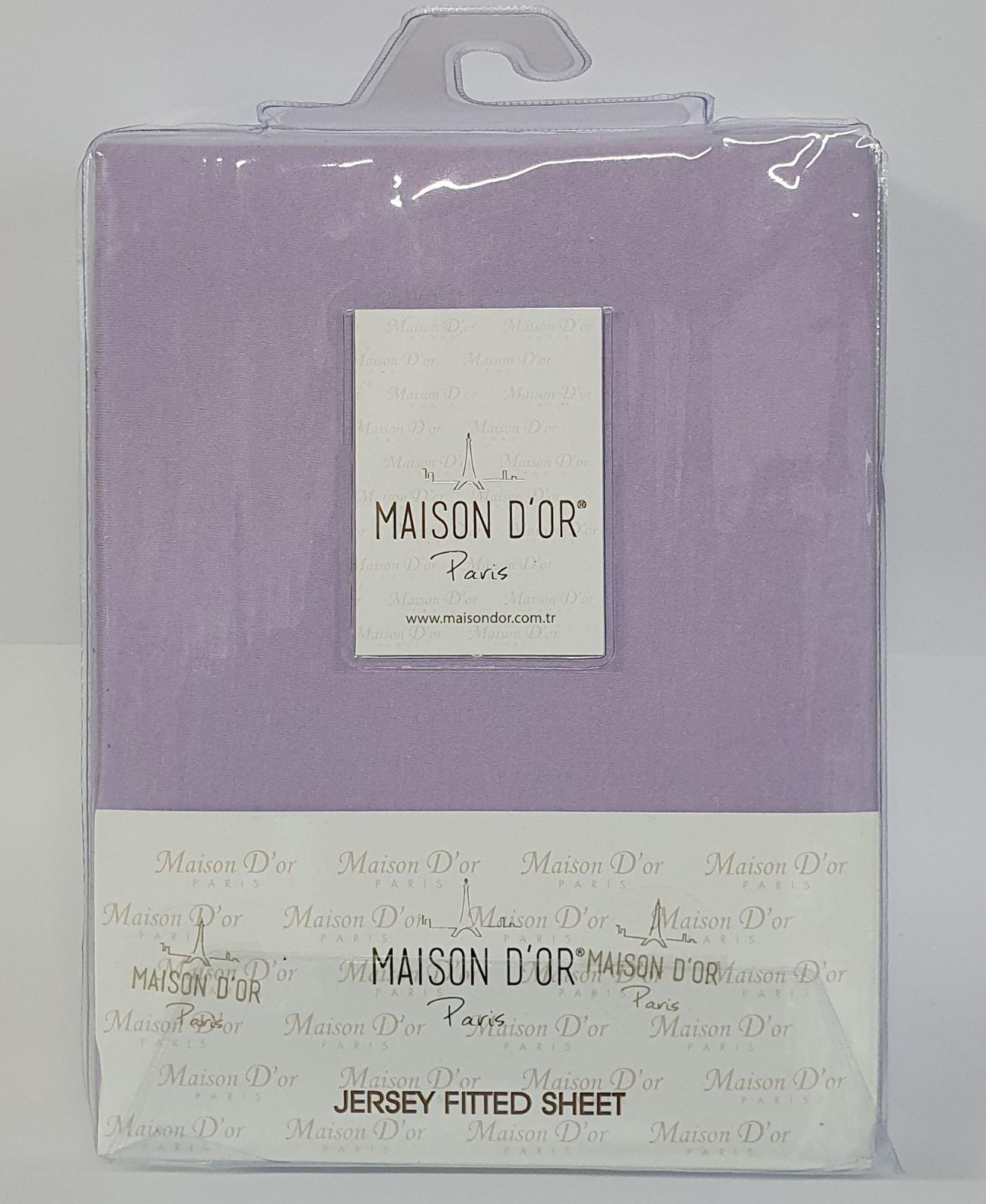 Простынь на резинке Maison D'or 180x200 с наволочками Lilac (CN9455)