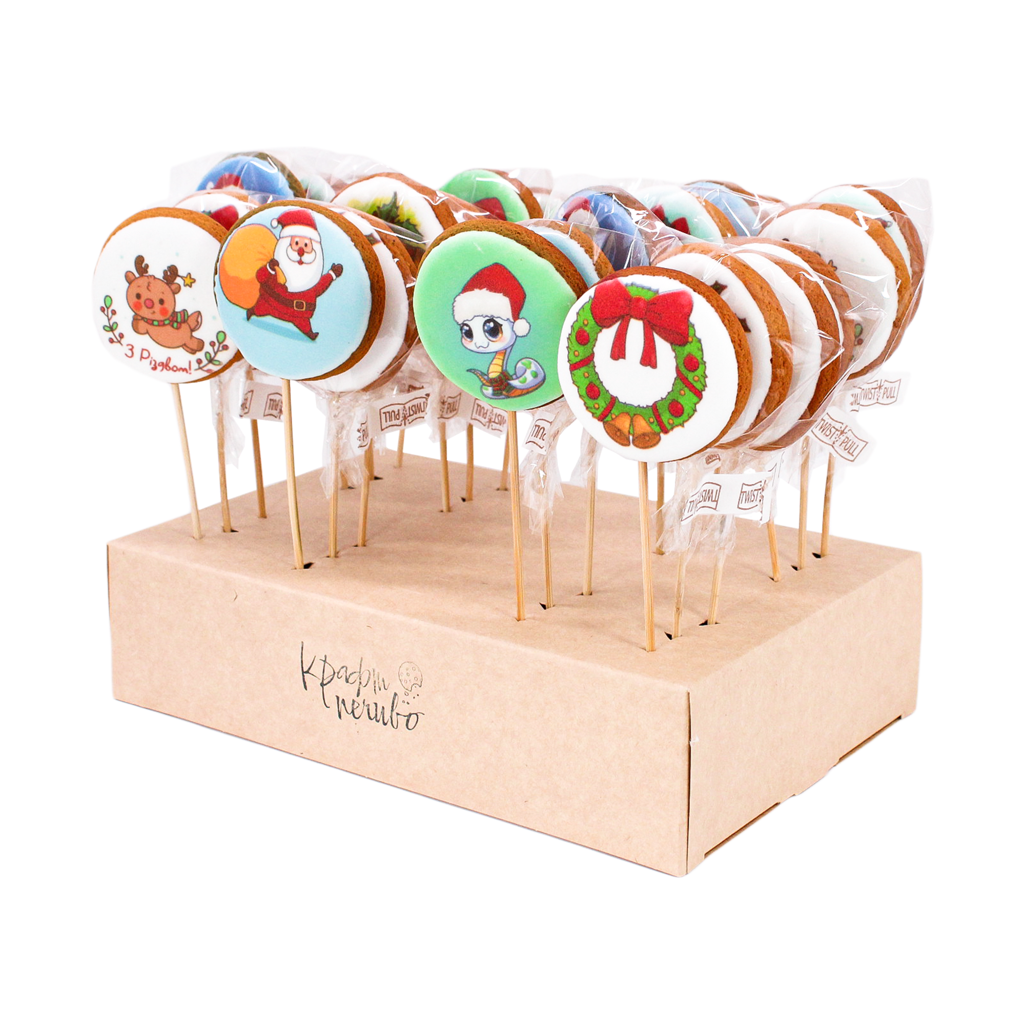 Набір пряників на паличці "Новорічні" (17г/шт)(24шт/уп)