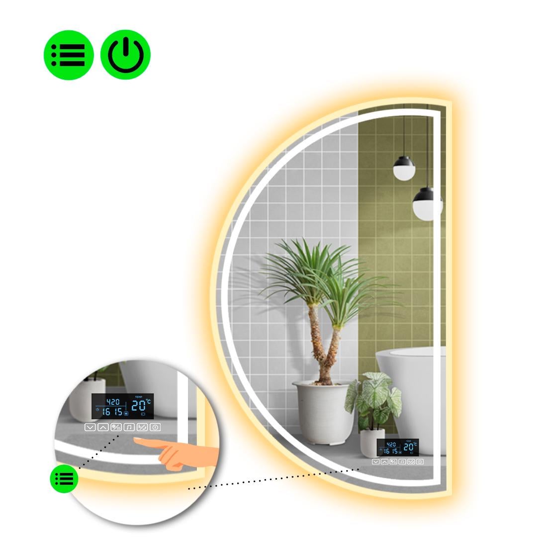 Зеркало с LED подсветкой Parette 4 с Smart-блоком 100x50 см (8994830)