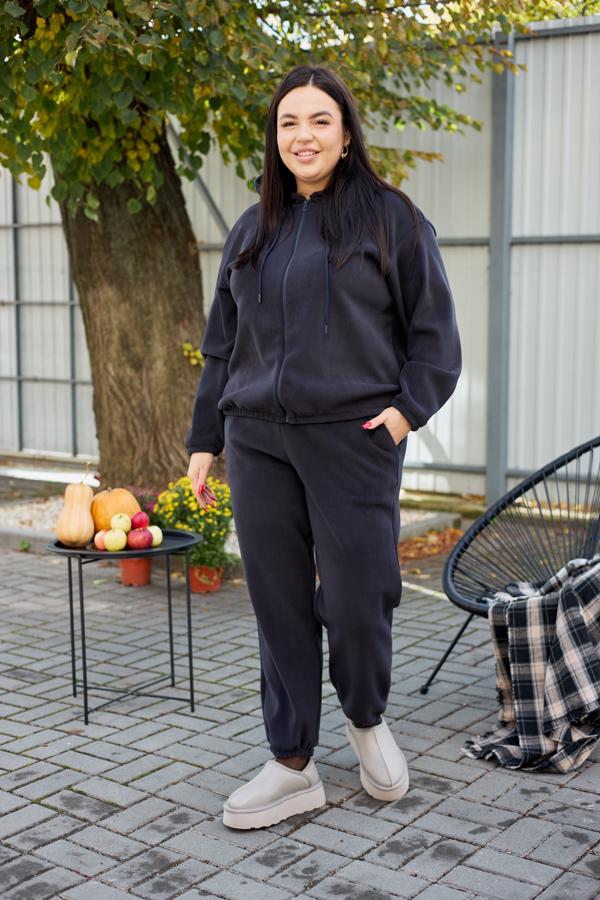 Спортивный костюм женский AKSAN зимний флисовый двойка XL Темно-серый (25.2776_dark-gray_48(XL))