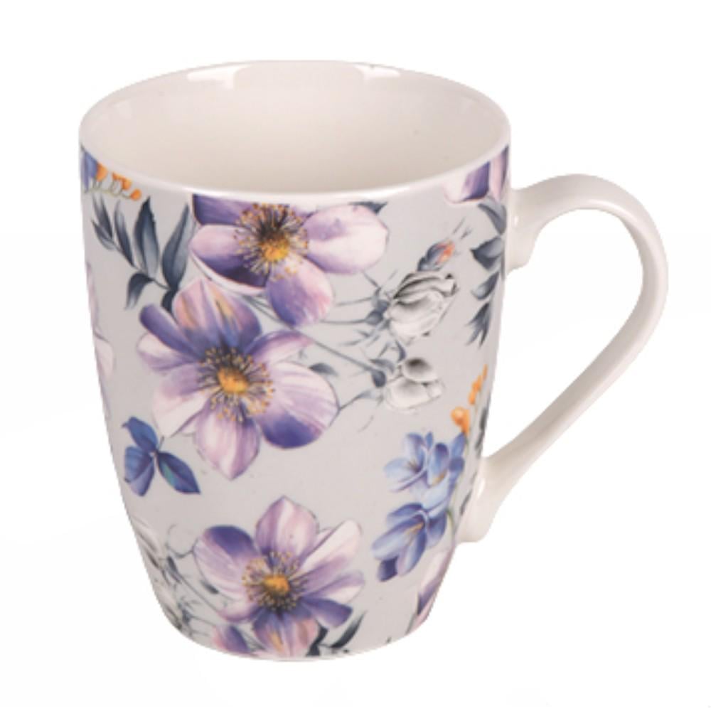 Чашка Floral R35786 360 мл Светло-серый (31980498)