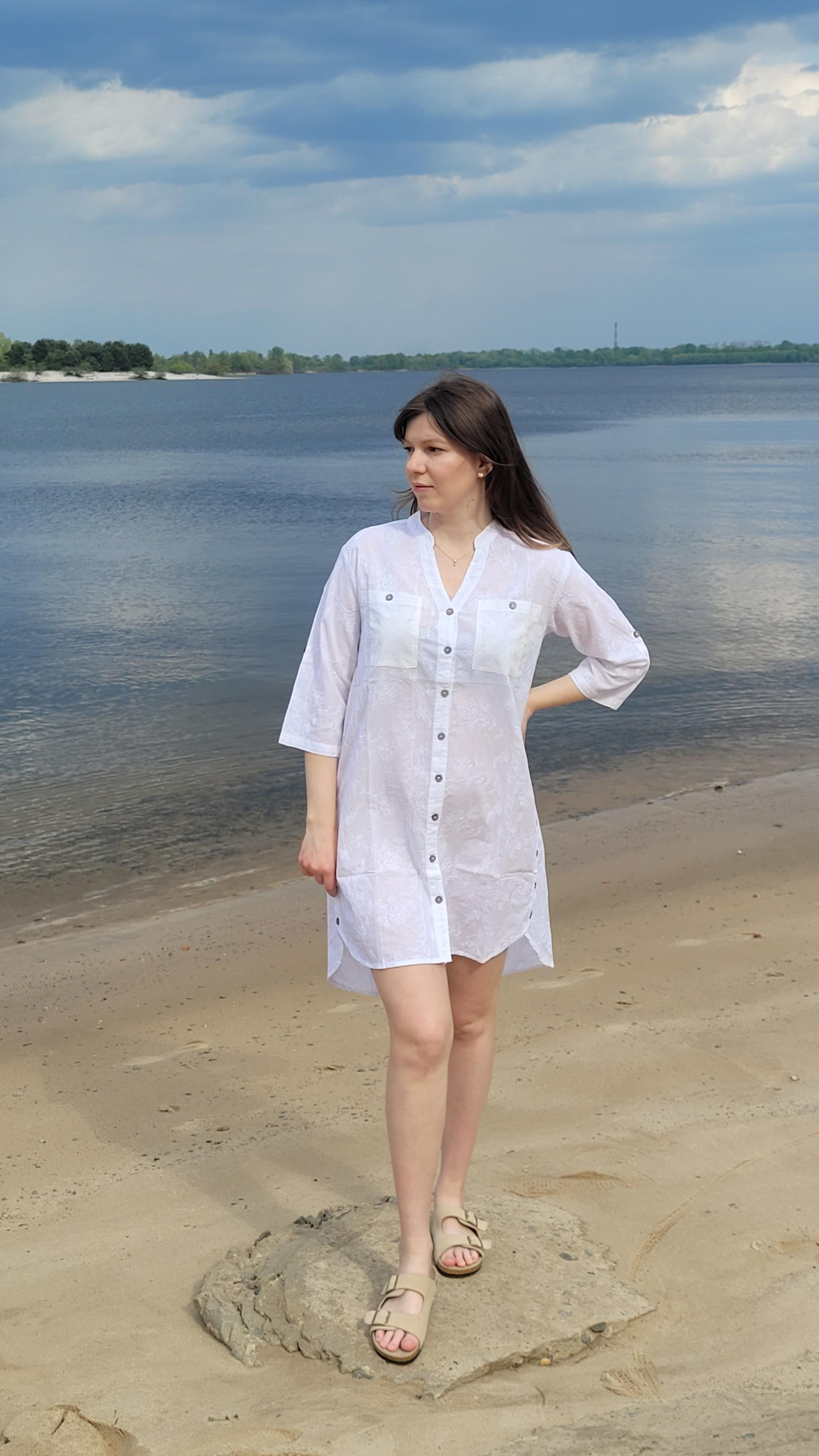 Туніка-сорочка жіноча з вишивкою на гудзиках XXL Білий - фото 4 Туніка-сорочка жіноча з вишивкою на гудзиках XXL Білий - фото 4