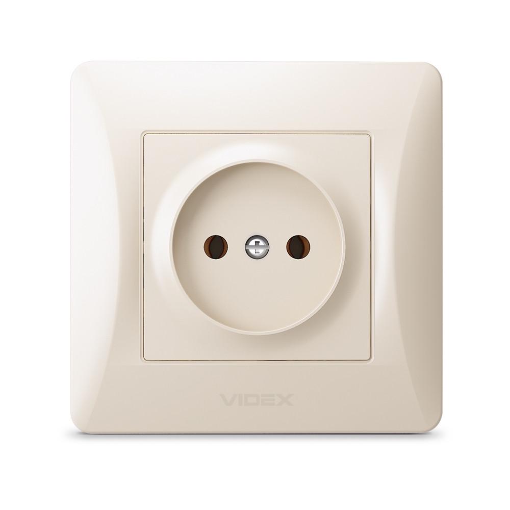 Розетка Videx Binera без заземлення Кремовий Розетка Videx Binera без заземлення Кремовий