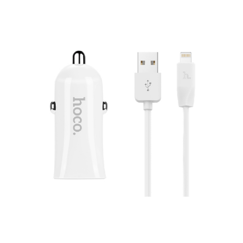 Адаптер автомобильный Hoco Lightning cable Z12 2USB 2,4 A White (544558) Адаптер автомобильный Hoco Lightning cable Z12 2USB 2,4 A White (544558)