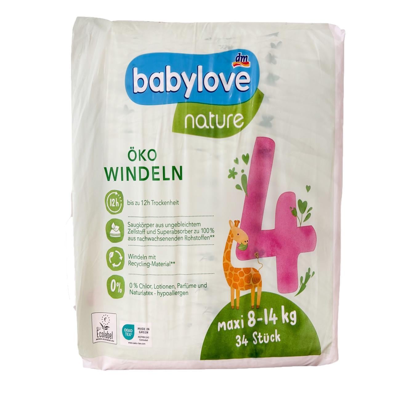 Підгузки дитячі Babylove Nature 4 Maxi 8-14 кг 34 шт. (id_14881)