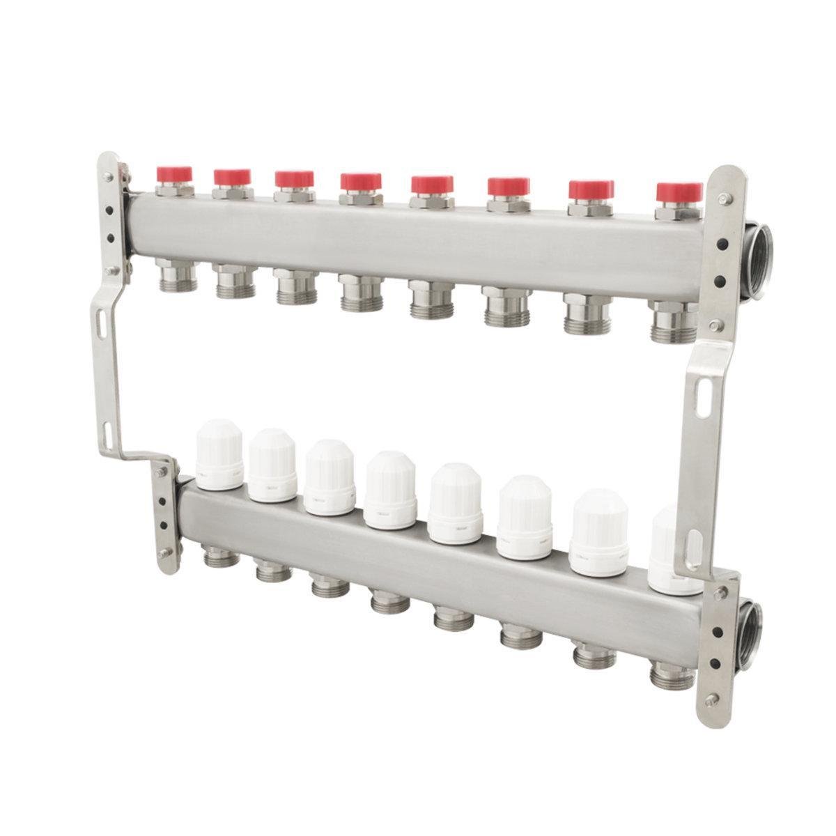 Коллектор Polmark 8 выходов с термоклапанами 1x3/4" (23231324)