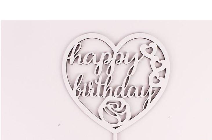 Топпер "Happy birthday" сердечко (3417)