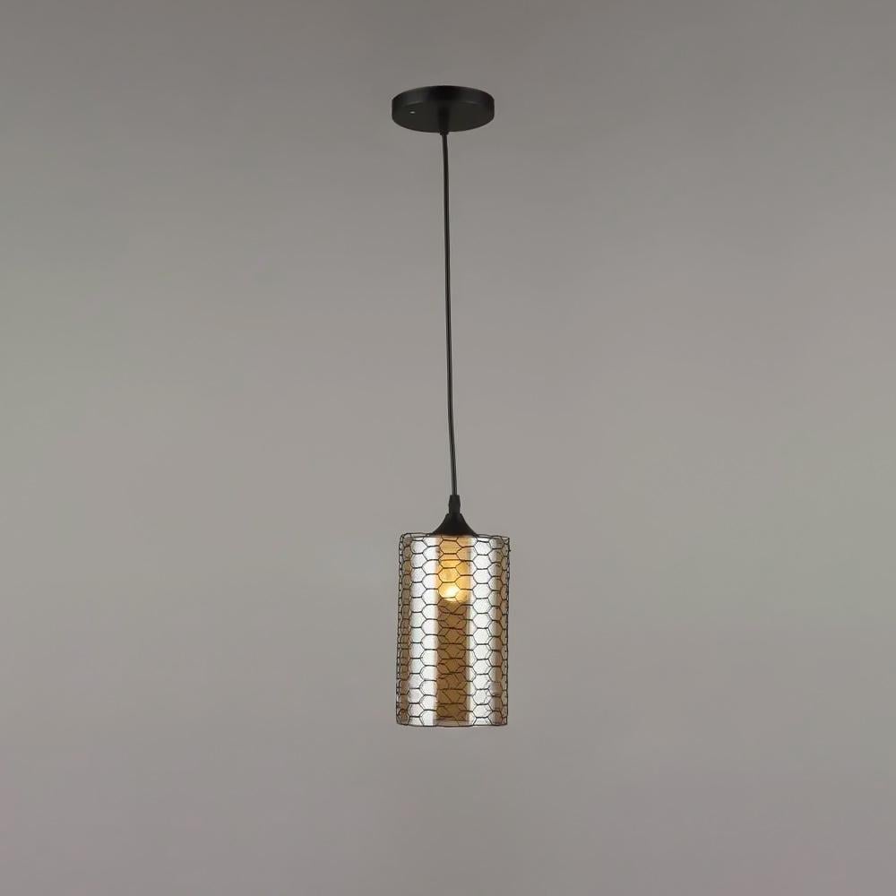 Люстра подвесная Light House SR-19348/1H BK 120х200/800 мм E27 Черный/Медовый