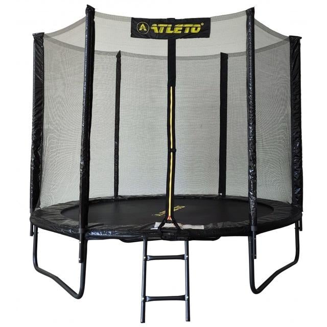 Батут Atleto с сеткой и стремянкой 252 см Black (2745863466)